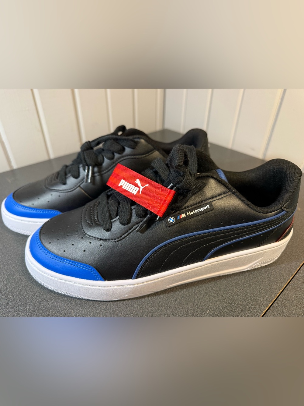 PUMA CA Match BMW M Motorsport Shoes Mens 11 Black Blue 308607-01 NEW